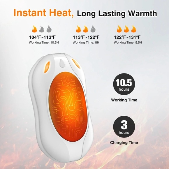 4000mAh Electric Hand Warmers Portable Reusable Magnetic [2 Pack - White] NWT - Picture 3 of 9